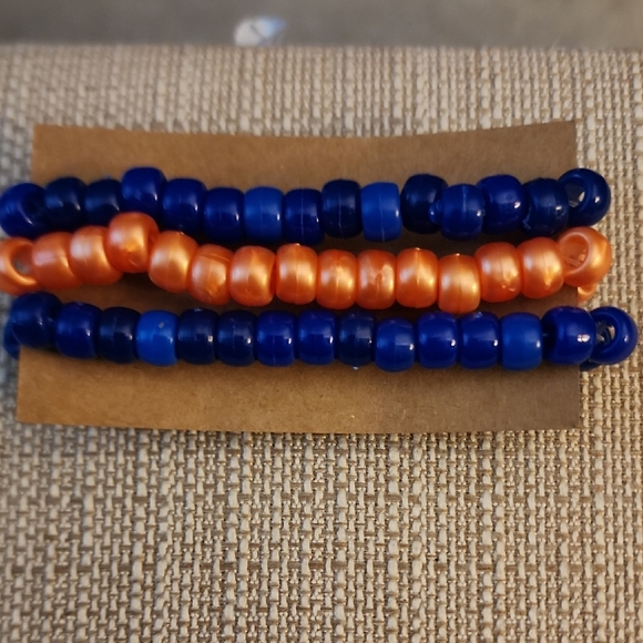Blue and Orange Beaded Bracelets - Picture 1 of 3